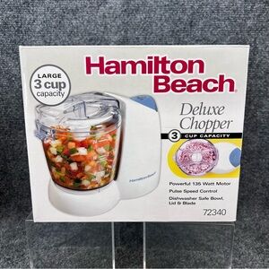 New Hamilton Beach Deluxe Chopper 3 Cup #72340 Chopper Mini Food Processor